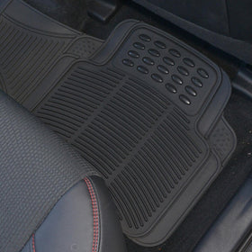 BDK wet mud beading on mat surface for easy cleaning and containment