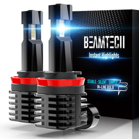 BEAMTECH front packaging showing pack of two bulbs and model labeling for easy identification