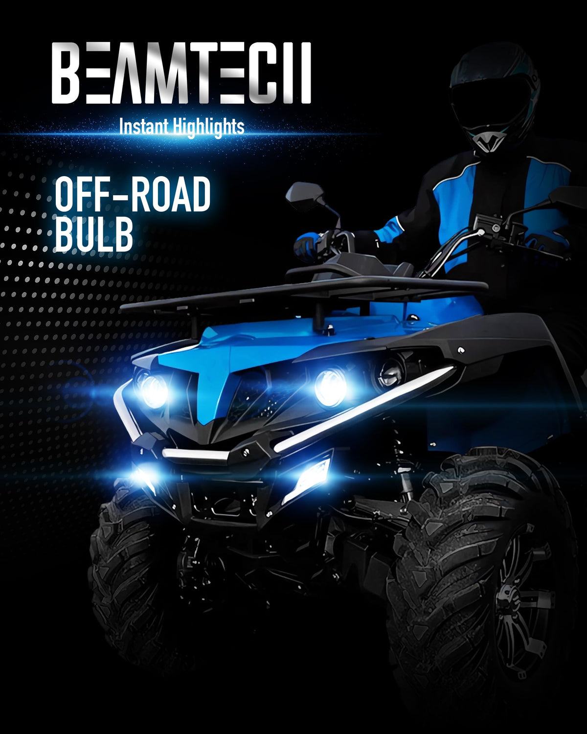 BEAMTECH beam pattern on road illustrating wide near-field illumination