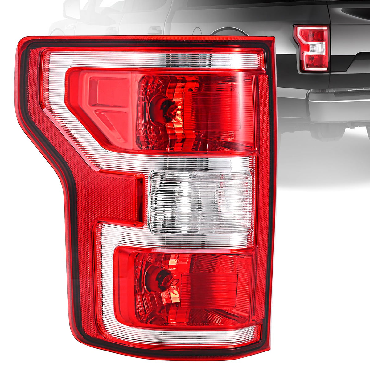 BeamTrack left tail light front view showing clean OEM-style fit and improved appearance