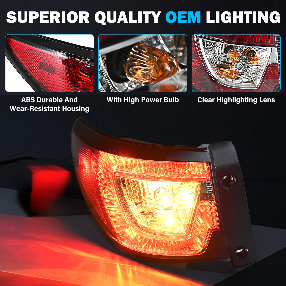 BeamTrack taillight installed on Chevy Traverse demonstrating correct fitment