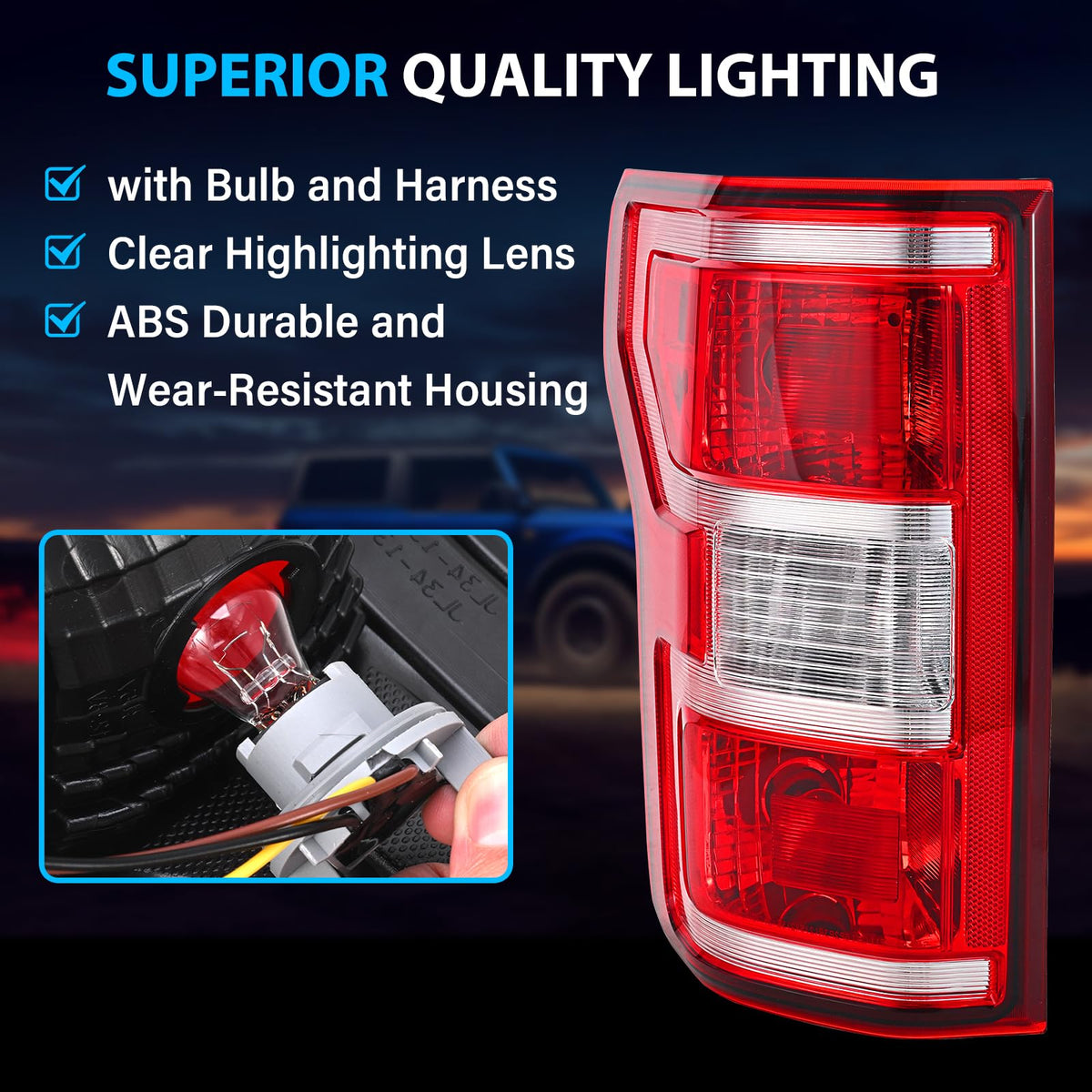 BeamTrack tail light installed on Ford F-150 demonstrating correct fit and finish