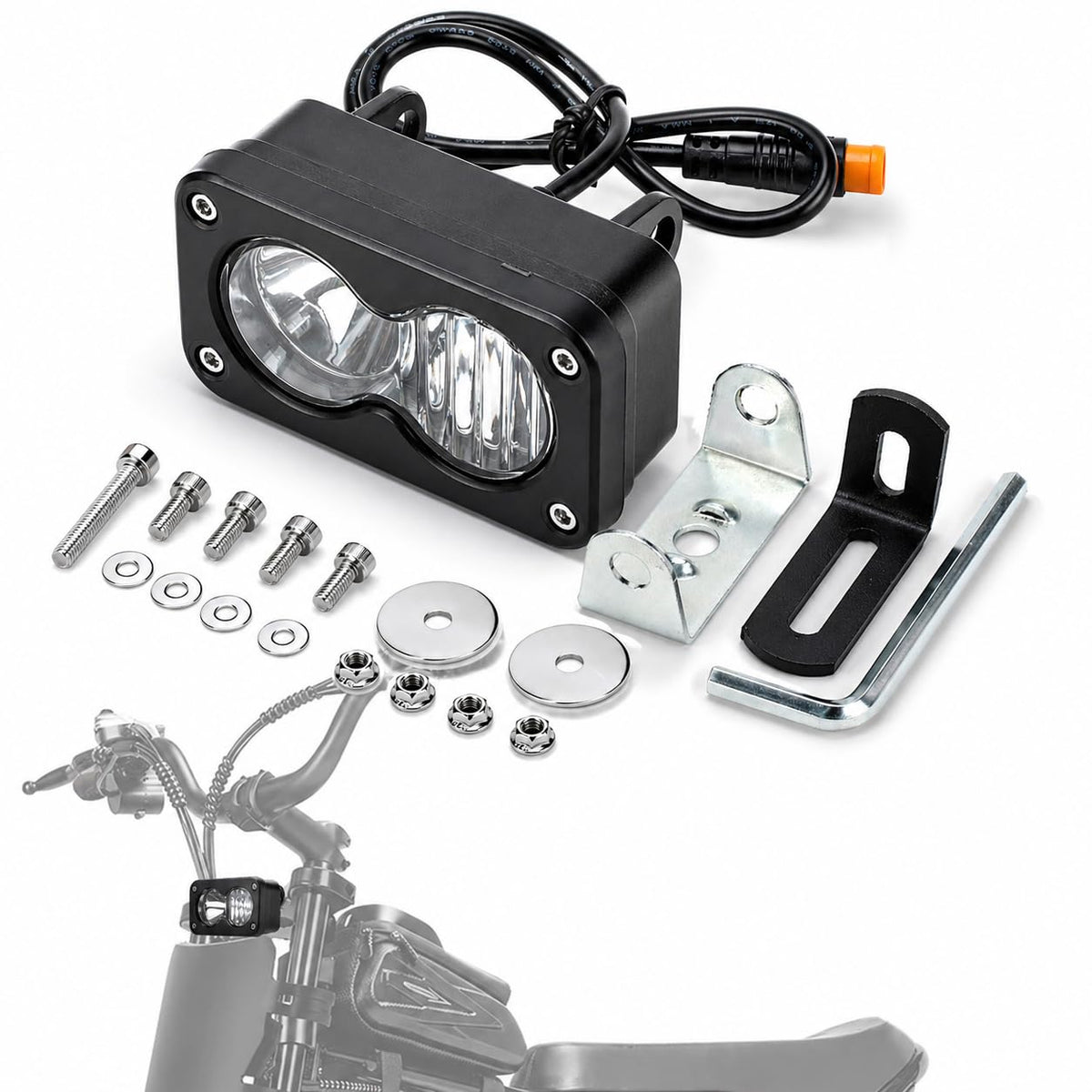 BEAROLNE front view of headlight showing durable design and bright output