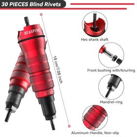 Beaspire wrench tightening mandrel detail enabling secure, safe setup