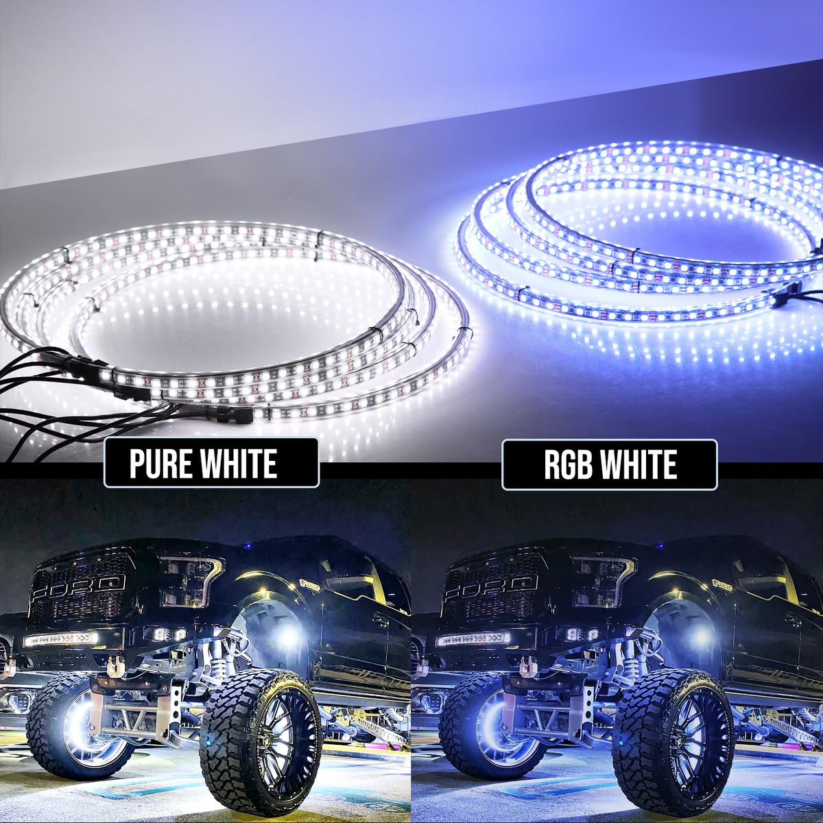 Beatto close-up of double row LED detail highlighting even illumination benefit