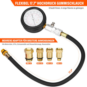 BEAUGIREW pressure gauge closeup, clear dual-scale readout for accurate measurements
