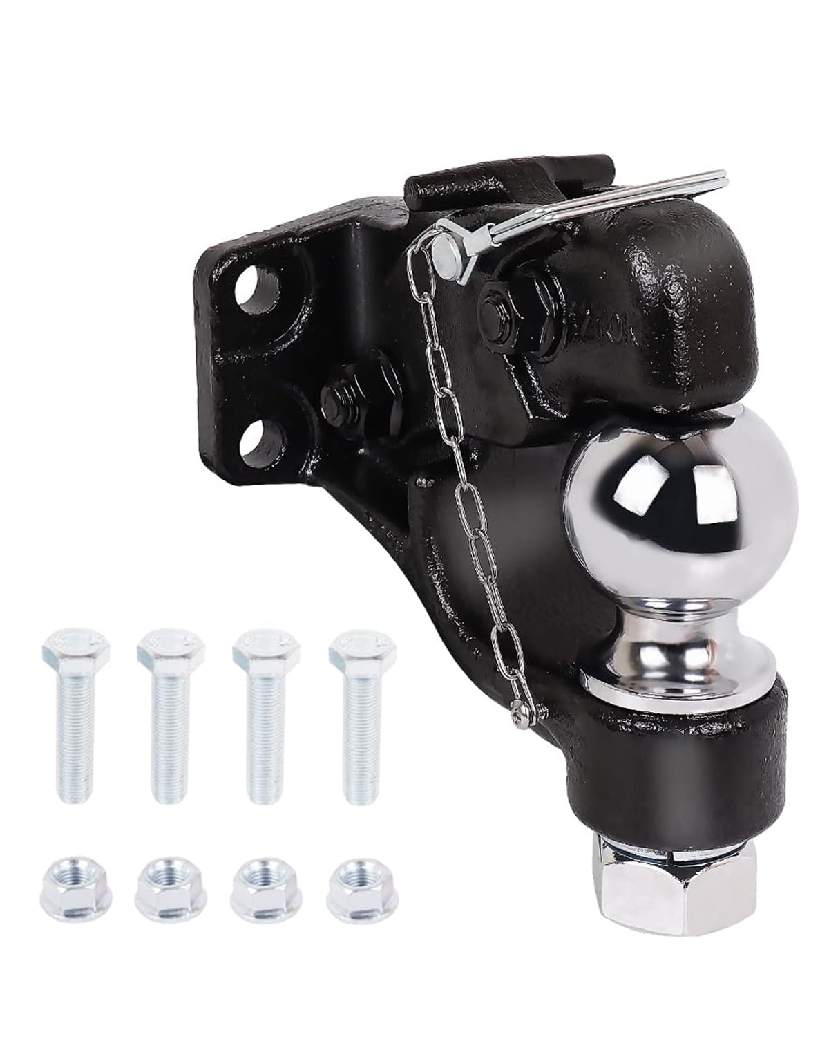BEBLEPANY front view of combo hitch showing dual towing versatility and strength