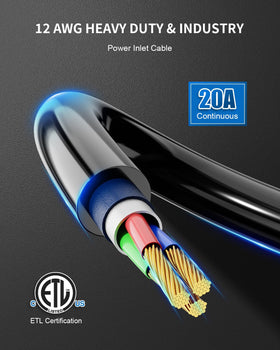 BEBOBLY dual 18-inch extension cords showing heavy-duty 12AWG flexibility