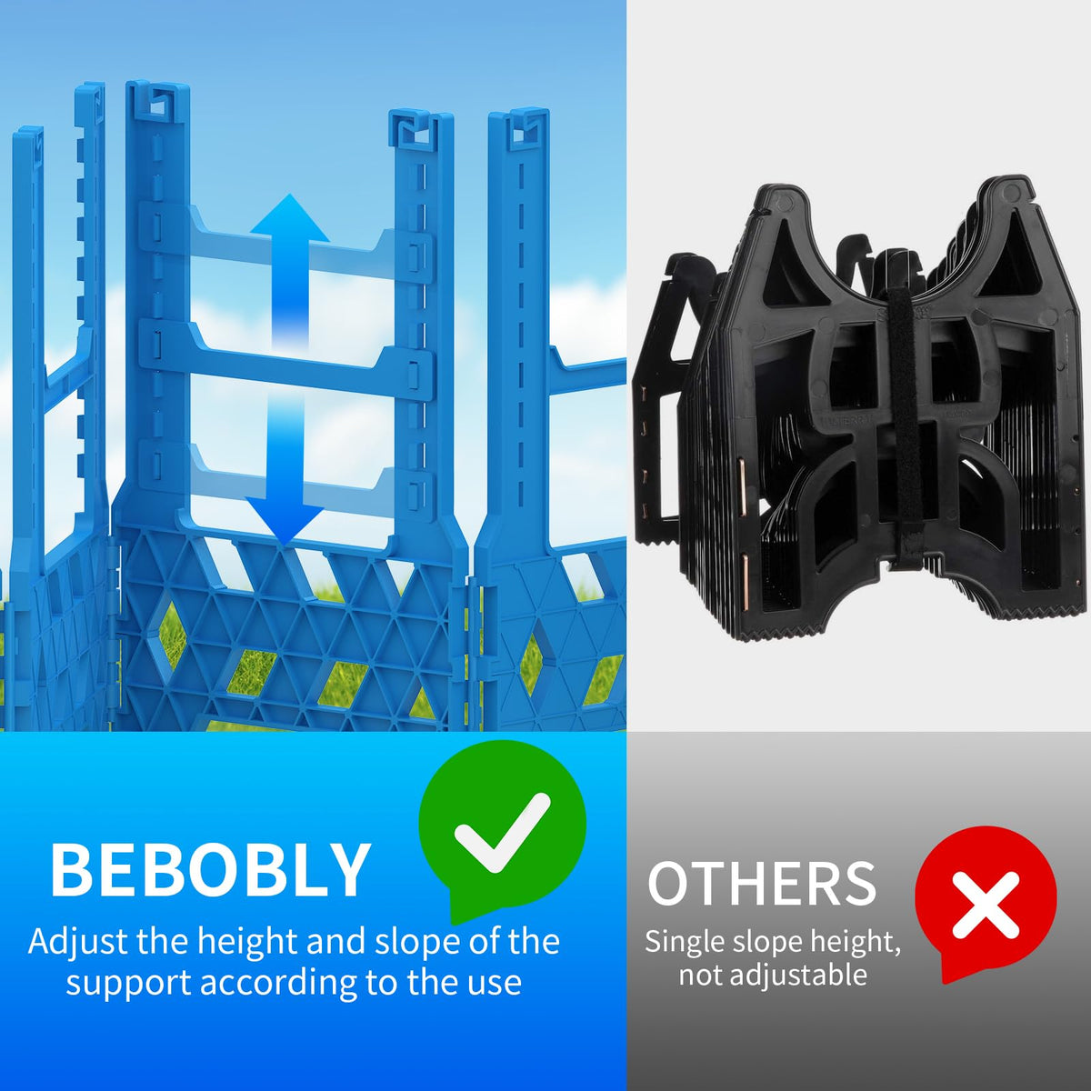 BEBOBLY folded with carry strap highlighting compact storage and transport benefit
