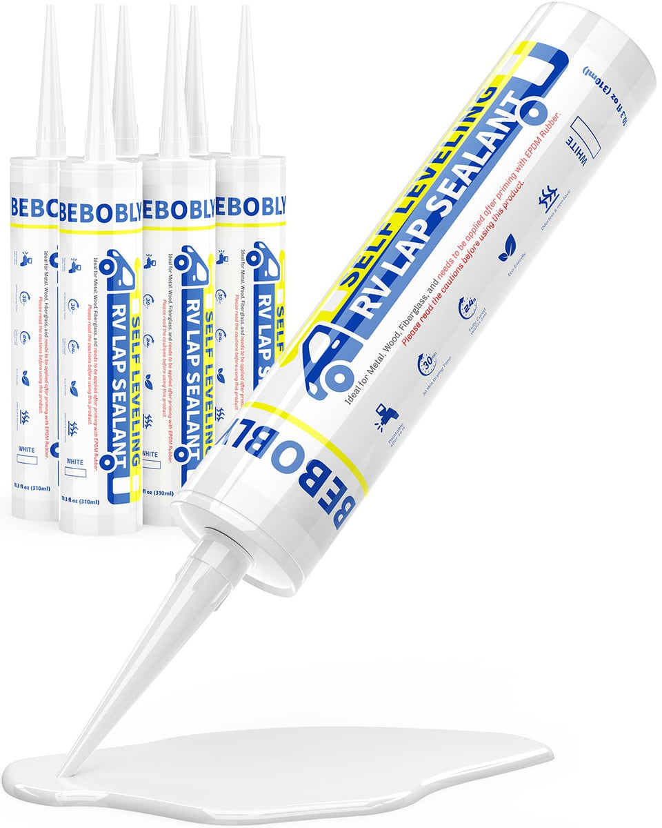 BEBOBLY front packaging showing six white sealant tubes and brand clarity