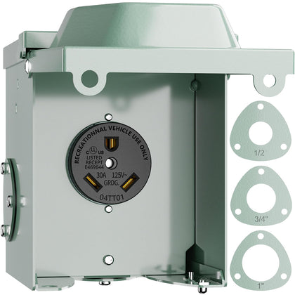 BEBOBLY front panel TT-30R receptacle showing secure mount and access benefit