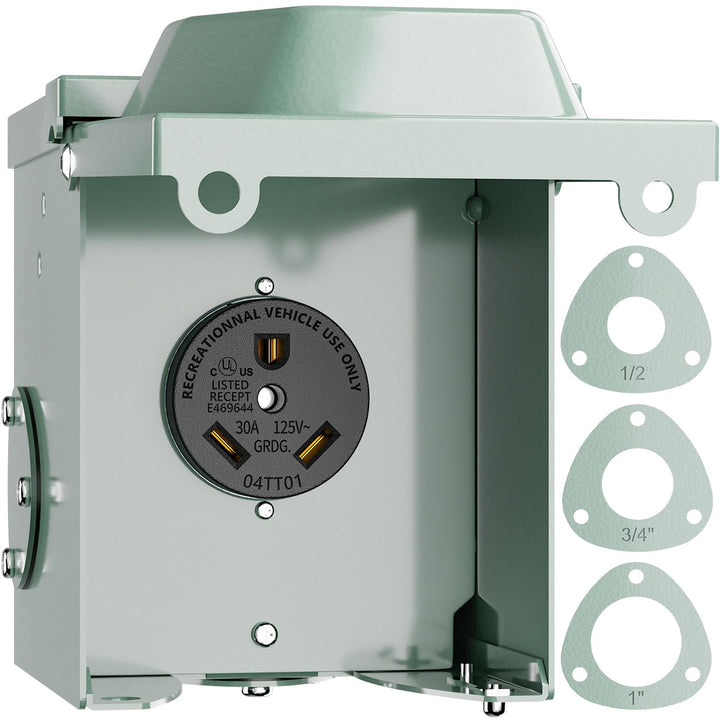 BEBOBLY front panel TT-30R receptacle showing secure mount and access benefit