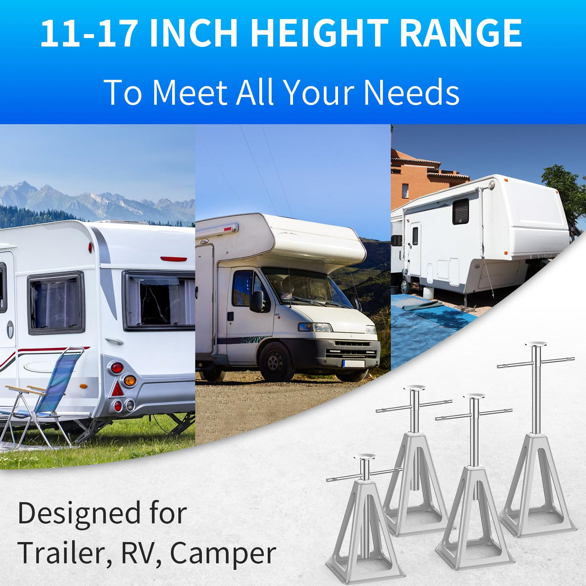 BEBOBLY side view showing 11 to 17 inches adjustable range benefit