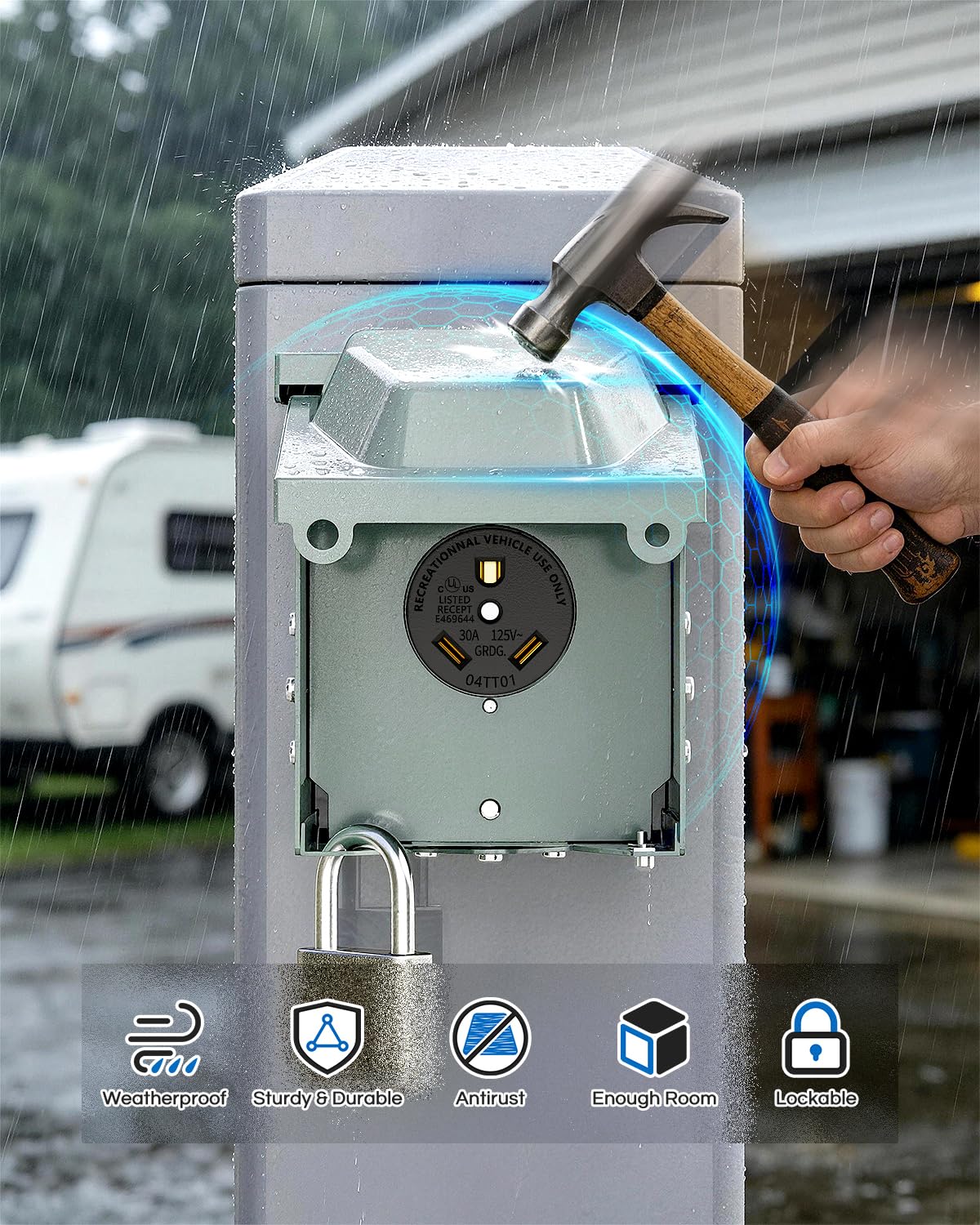 BEBOBLY textured coating detail illustrating durable corrosion-resistant finish