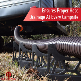 Beech Lane assembled support holding sewer hose for correct drainage