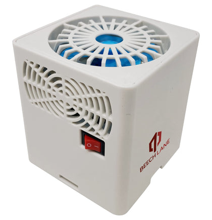 Beech Lane front-mounted on RV fridge vent showing improved airflow benefit