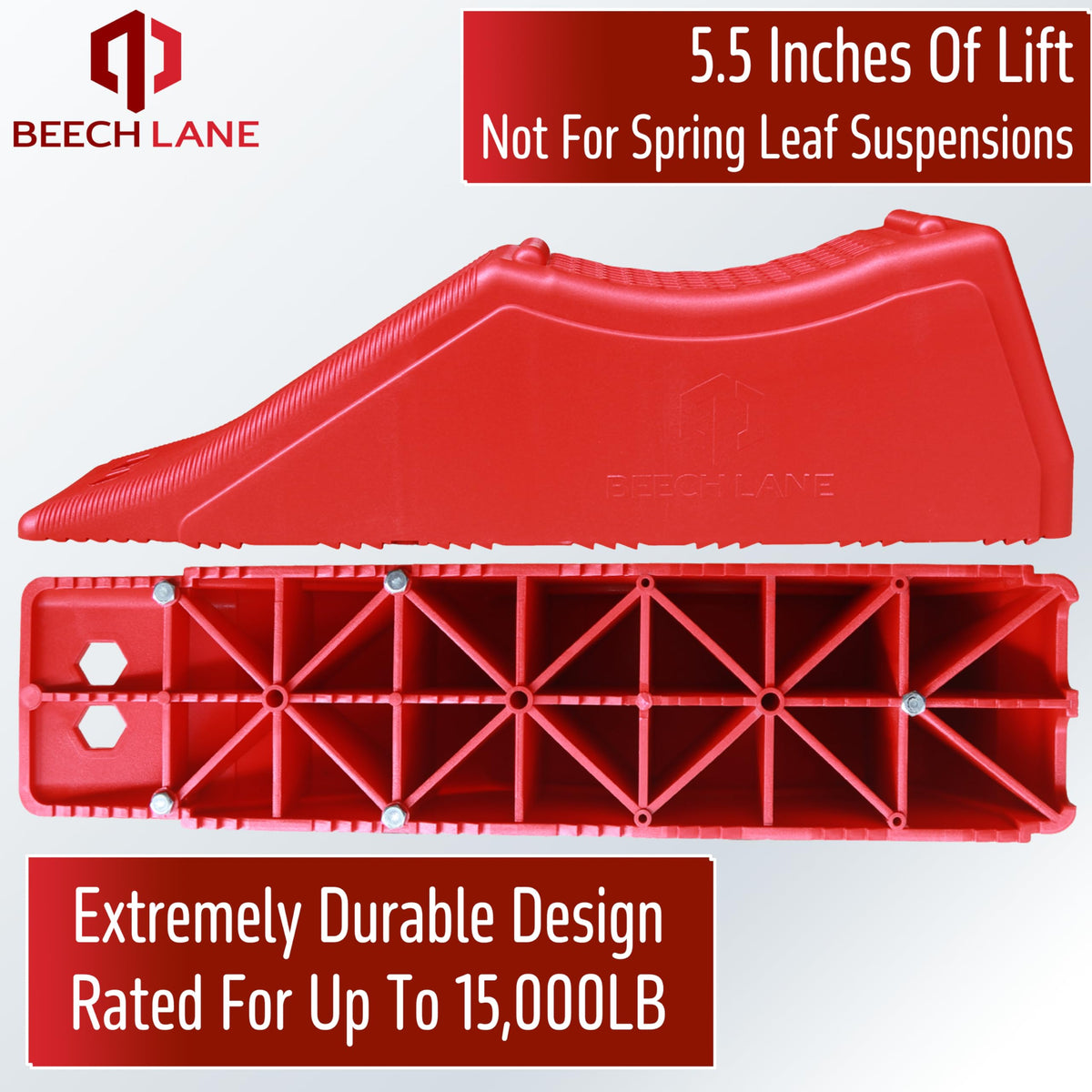 Beech Lane ramp tread close-up with ribs delivering enhanced tire traction