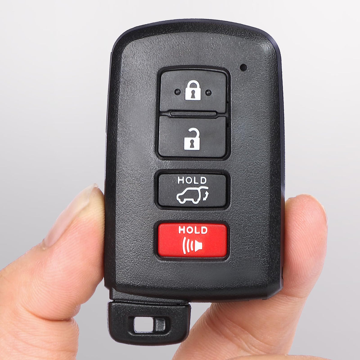 Beefunny remote in vehicle ignition area demonstrating proper fit and everyday use benefit