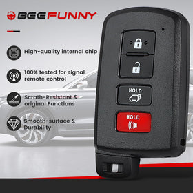 Beefunny keyfob beside a car key for size comparison and quick fit assessment