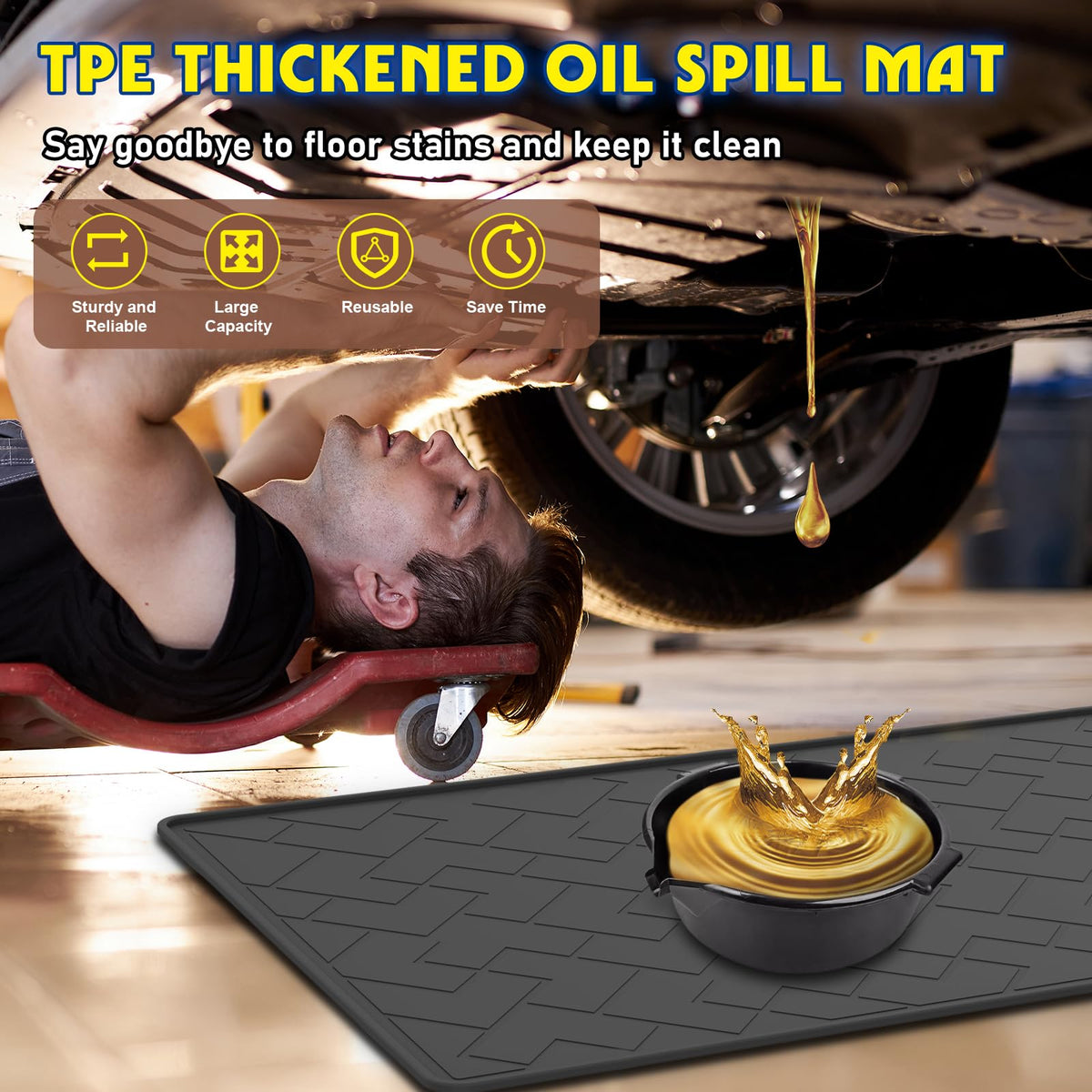 beenxmyy mat placed under car showing floor protection during service