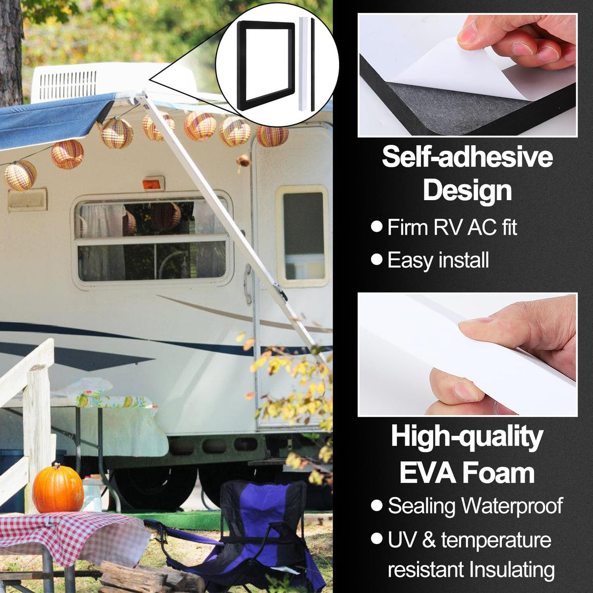 Beeplove white and black foam pads displayed for leveling and insulation benefits