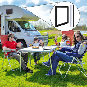 Beeplove lifestyle shot of RV on road highlighting travel comfort and leak prevention