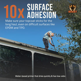 BEEST primer applied with brush on concrete improving adhesion