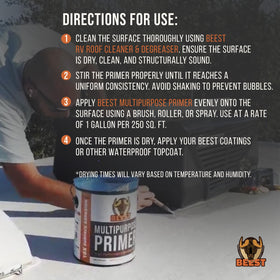 BEEST primer used on low-slope roof indicating prep and coverage