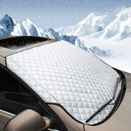 Beicarin front view of packaged windshield cover showing protective benefits