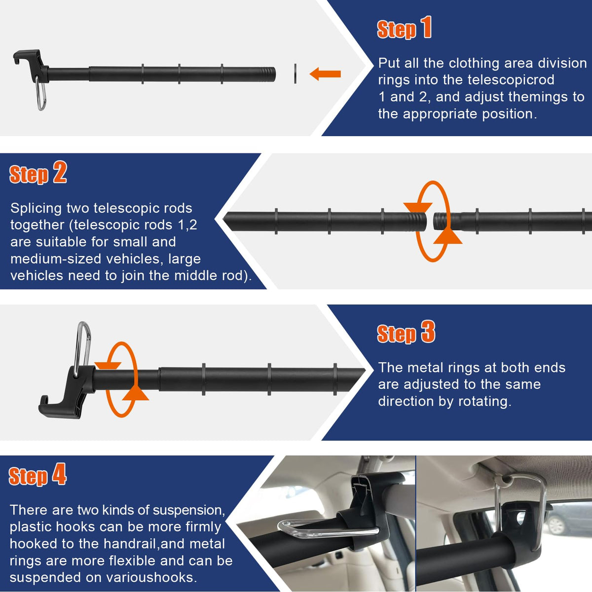 Beinhome extended rod beside seat showing adjustable length and scale benefit