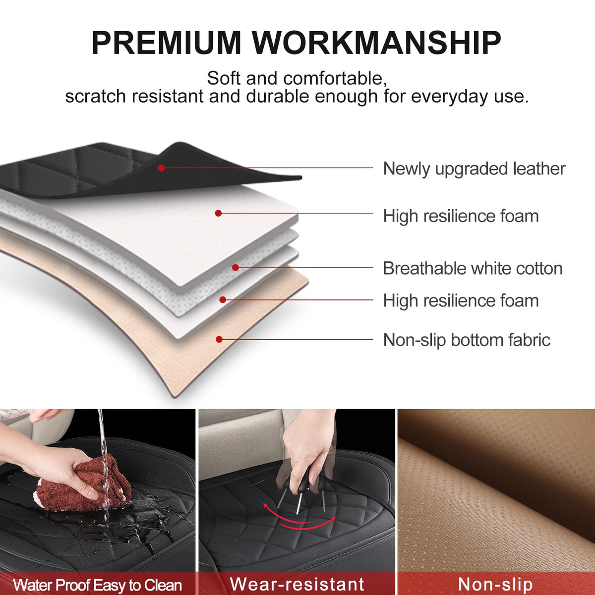 BEITK edge wrap and front storage pocket detail for added protection and storage