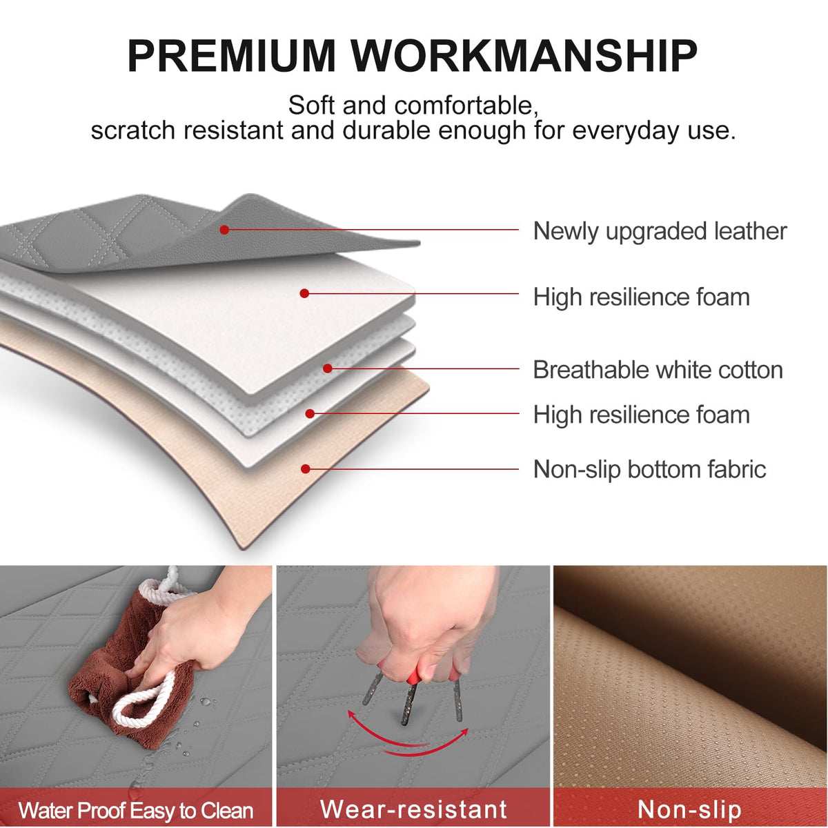 BEITK side profile showing edge-wrap design, improves seat protection and fit