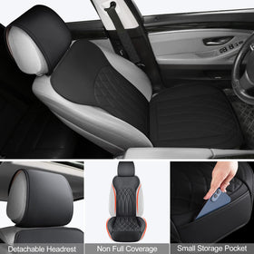 BEITK storage pocket detail with items, offering easy access while driving