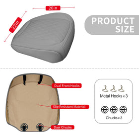 BEITK close-up of gray PU leather texture, soft durable surface for easy cleaning