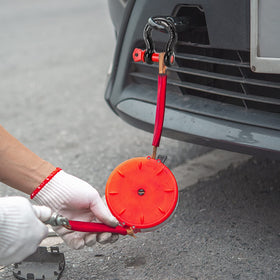 Bekith shackles installed on truck bumper in outdoor recovery scene for rugged performance