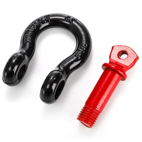 Bekith shackle attached to tow strap during vehicle recovery demonstrating secure connection