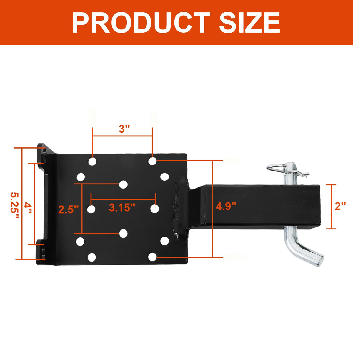 Bekith side profile showing 2" shank and hitch fit benefit