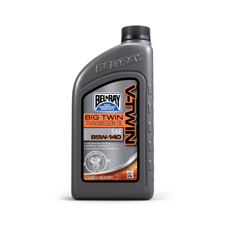 Bel-Ray front bottle view showing red oil color for easy leak detection