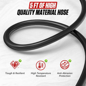 BELEY hose connection detail at adapter showing secure fit and heat-resistant seal