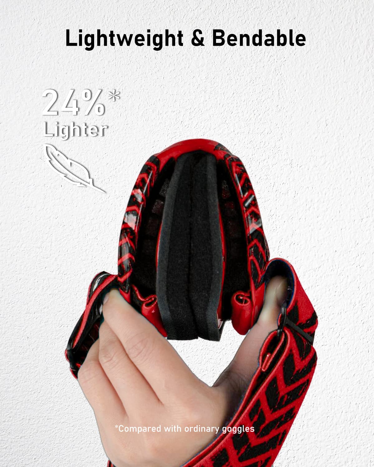 BELINOUS side profile showing adjustable elastic strap and silicone non-slip strips for secure fit