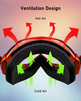 BELINOUS goggles beside ruler showing dimensions for fit and sizing reassurance