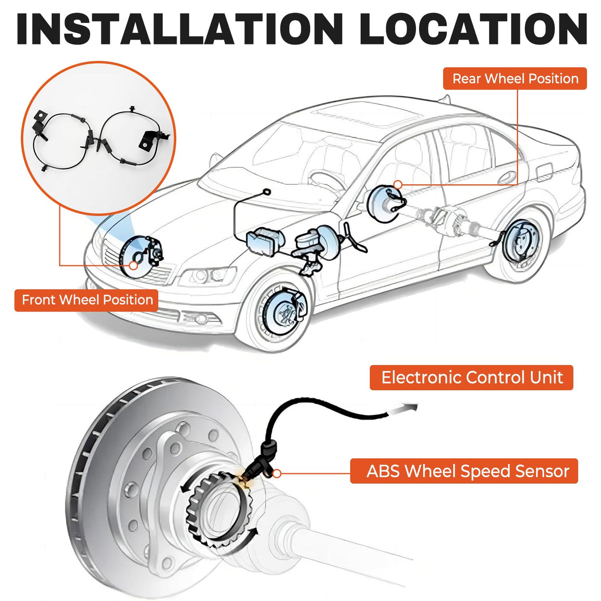 BELKEBIR sensors staged in garage during install highlighting easy replacement benefit