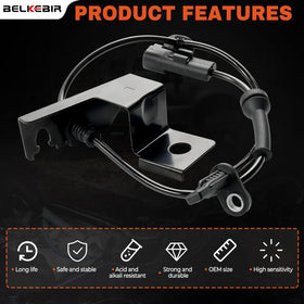 BELKEBIR sensor mounted on wheel hub showing correct installation and stability