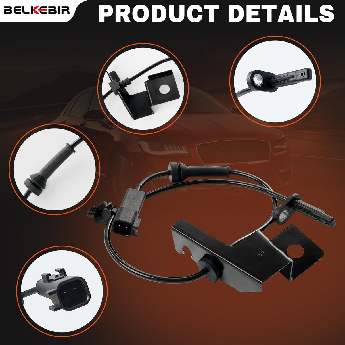 BELKEBIR sensor wiring and grommet illustrating protected cable length benefit