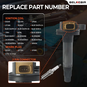 BELKEBIR ignition coil connector detail showing easy plug-and-play fit