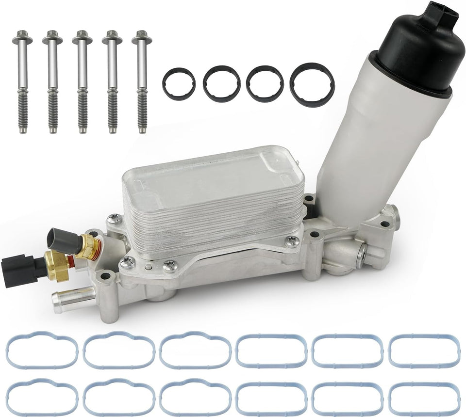 BELKEBIR front assembly showing full aluminum housing and oil cooler for durable fit