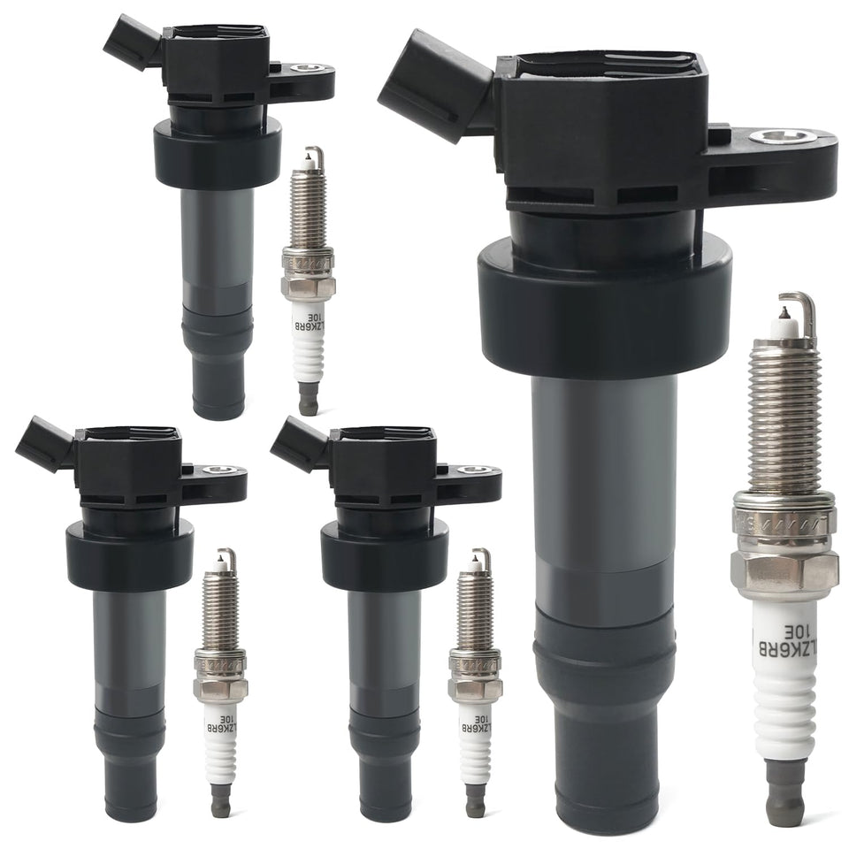 BELKEBIR front package showing coil packs and iridium plugs for quick identification