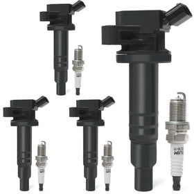 BELKEBIR front packaging showing coil pack and spark plug kit, quick installation benefit