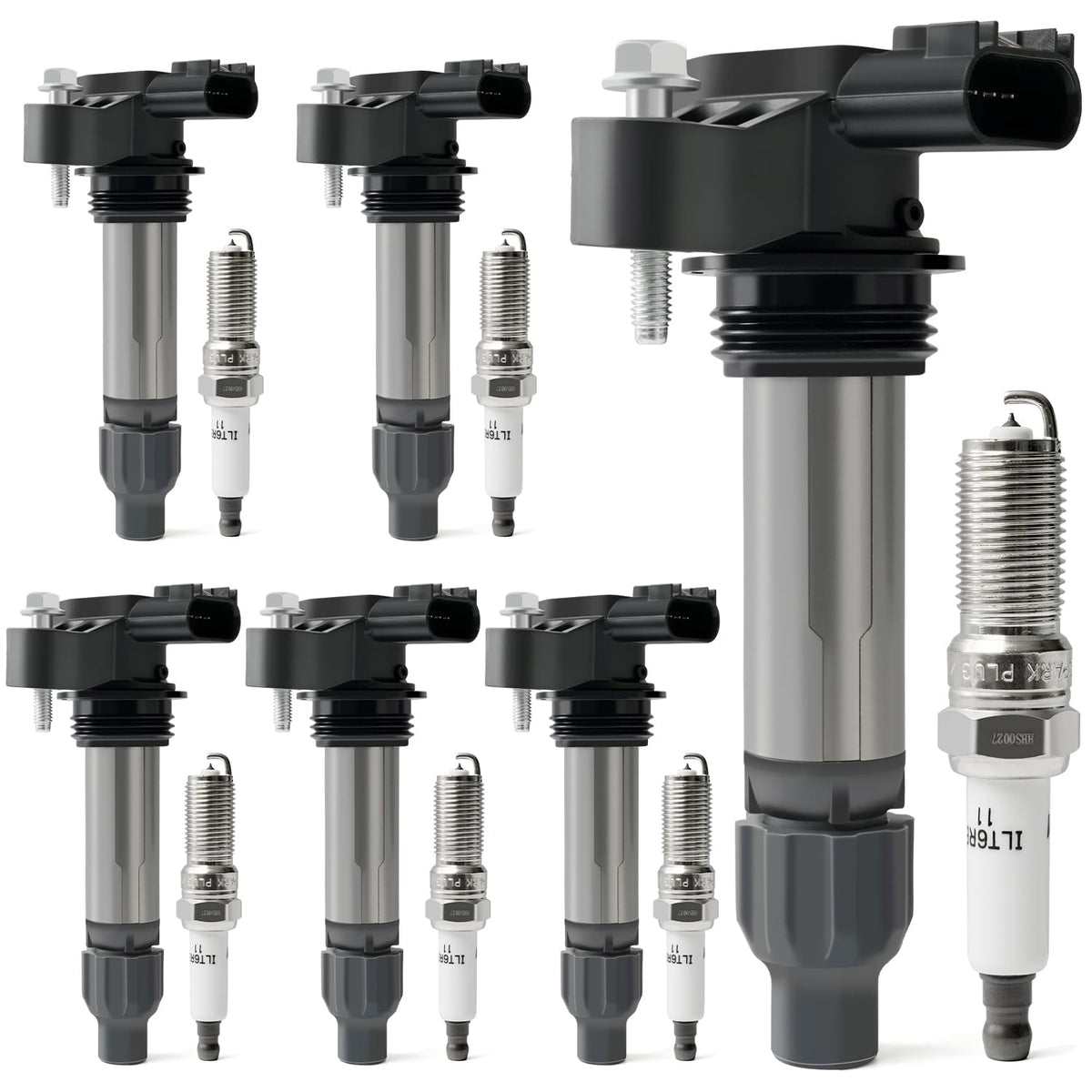 BELKEBIR front packaging showing full 6-coil and spark plug kit for quick identification