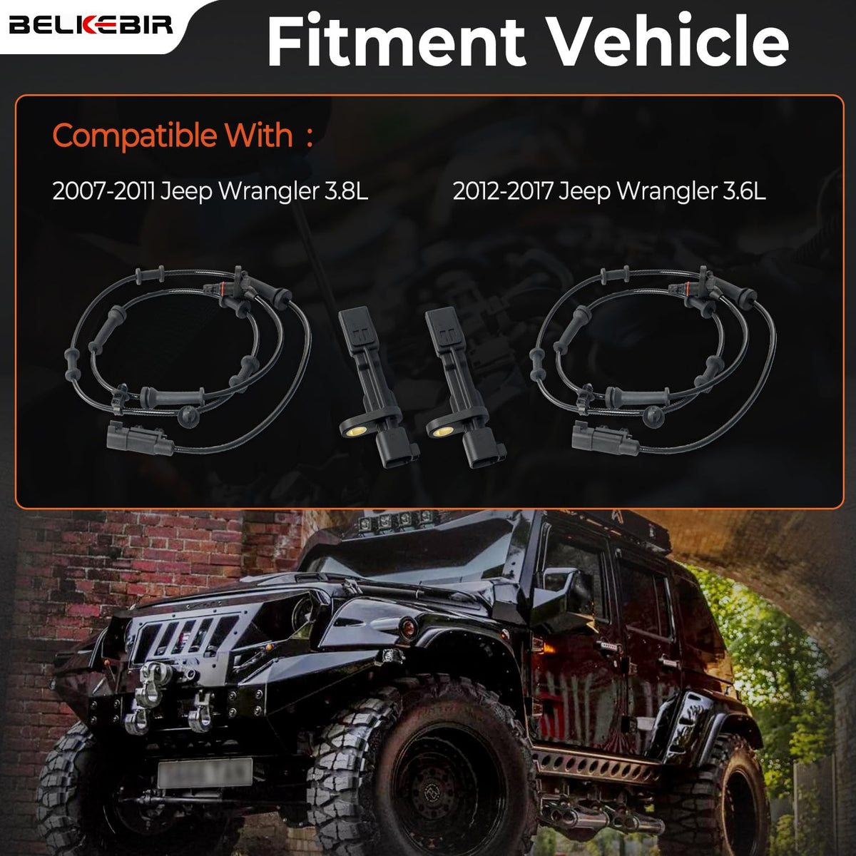 BELKEBIR front sensor close-up showing corrosion-resistant housing for durability